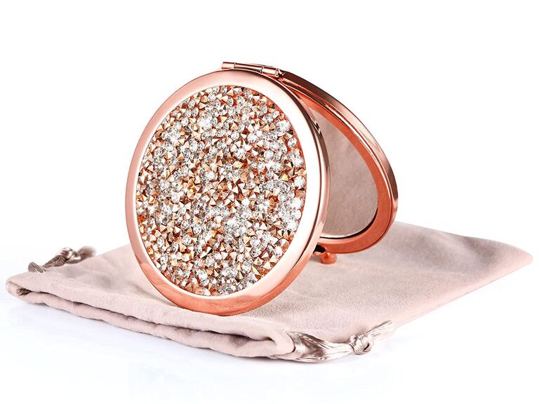 Rose gold compact mirror junior bridesmaid gift