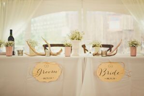 Rustic Antler and Baby's Breath Centerpieces