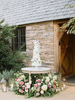 Romantic Cake Display at Kestrel Park in Santa Ynez, California