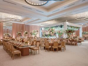 Ballroom Wedding Reception With Mauve Details