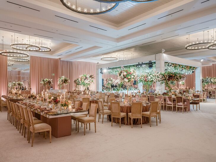 Ballroom Wedding Reception With Mauve Details