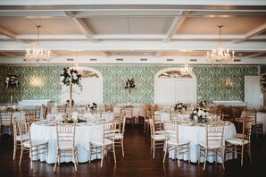 Classic Country Club Reception with Gold Chiavari Chairs