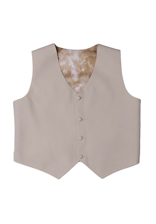 Little Tuxedos "Mason" Kids Tan Suit (5-Piece Set) Flower Girl Dress and Ring Bearer Outfit - 6