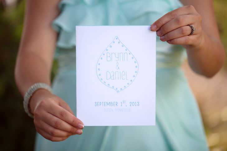 Brynn and Daniel Blue Wedding Invitations