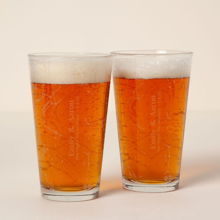 Personalized beer glasses from Uncommon Goods