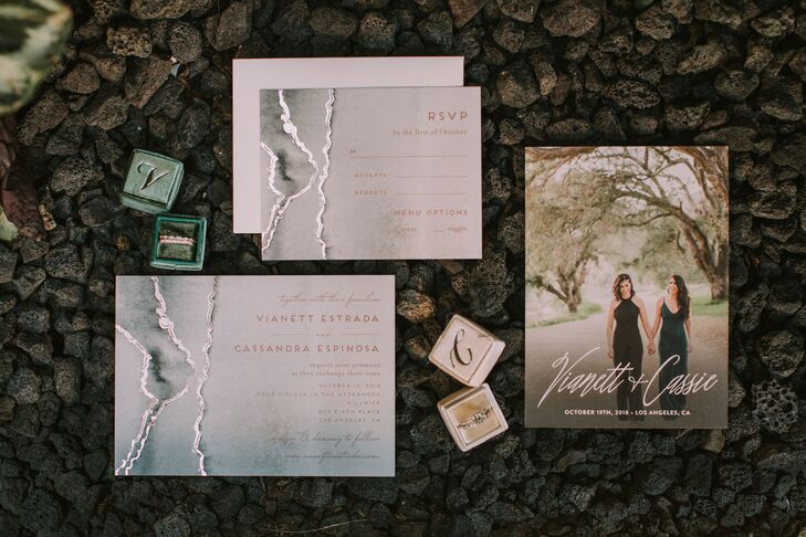 Modern Invitations and Save-The-Dates and Personalized Ring Boxes