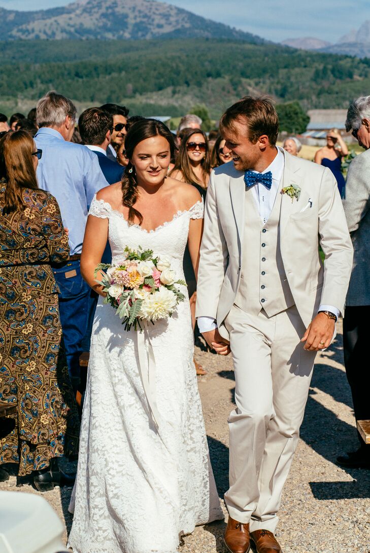 Lace Off-the-Shoulder Romona Keveza Wedding Dress