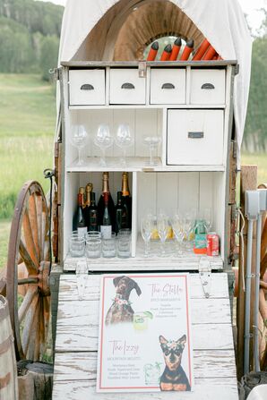 Vintage Wagon Bar at Lynn Britt Cabin in Aspen, Colorado