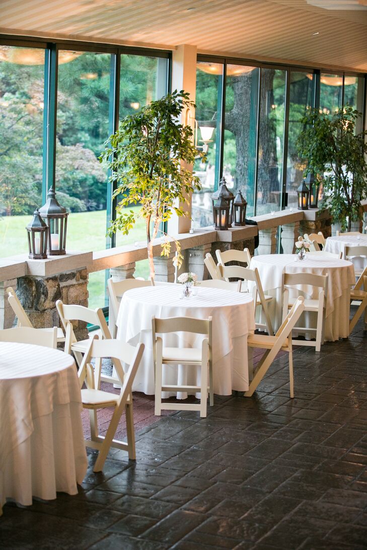 White Reception Linens and Folding Chairs