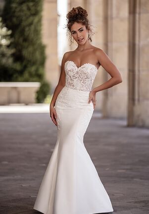 Satin Fit and Flare Wedding Dress