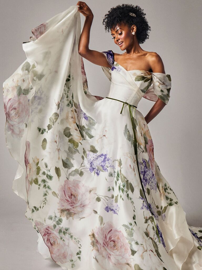 Floral wedding dress by Rebecca Schoneveld. 