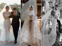 Priyanka Chopra's wedding dress; Lily Collins' wedding dress; Kate Bock's wedding dress
