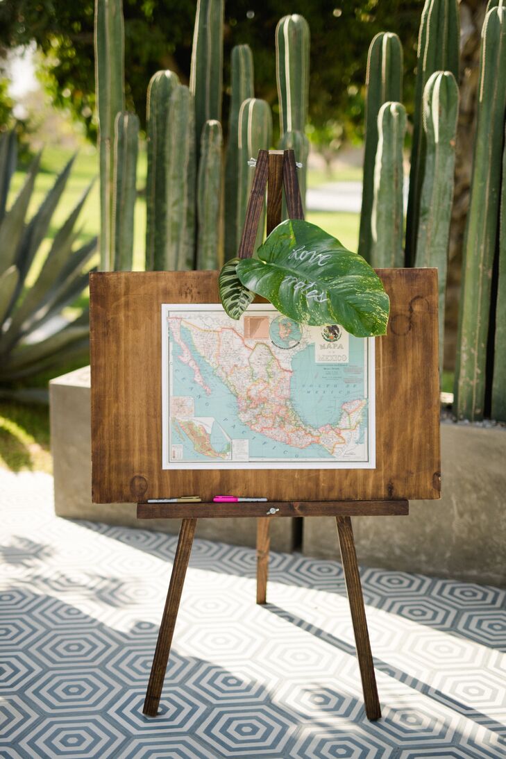Tropical Map Guest Book Sign-In