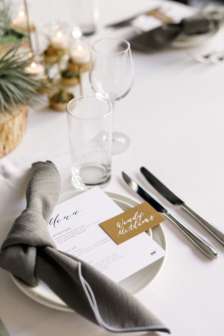 Minimal Place Setting for Reception at South Congress Hotel in Austin, Texas