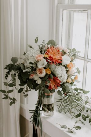 Oversized Bouquet with Bright Protea, Peonies, Eucalyptus and Hydrangeas