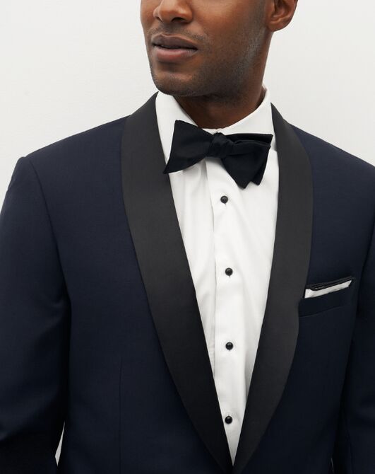 Suit Shop Men's Navy Shawl Lapel Tuxedo Tuxedo - 5
