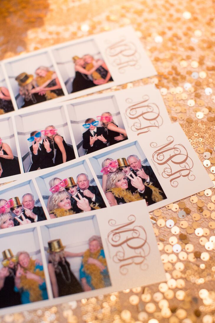 When guests needed to rest their dancing feet, they headed to Susan and Solomon’s photo booth, where they struck a pose with a host of silly props. The printed photos featured the couple’s monogram in gold ink, offering guests a fun way to remember the occasion.