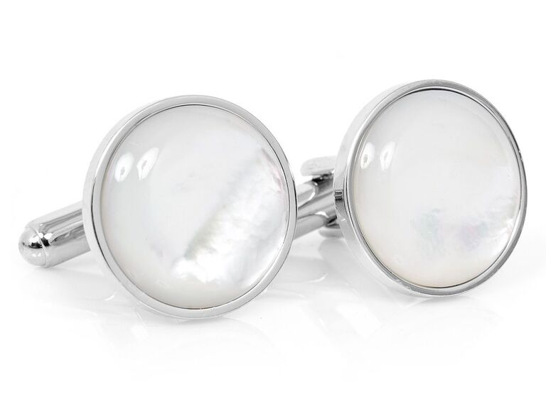 Silver and mother-of-pearl cuff links 30-year anniversary gift