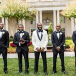 Groom with best man and groomsmen