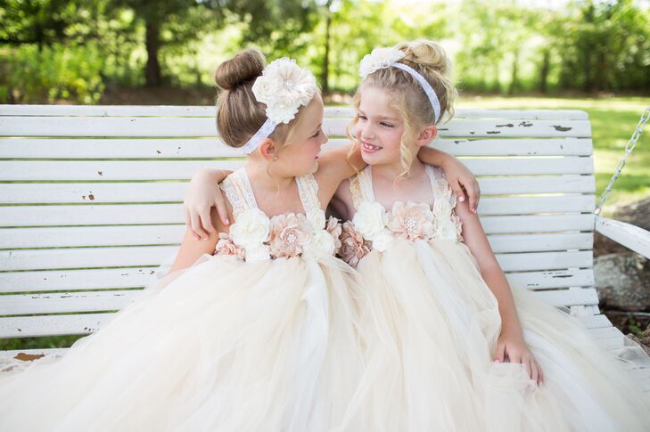 Vintage-Style Lace Tutu Flower Girl Dresses