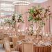 Mauve Wedding Reception With Upholstered Wood Chairs