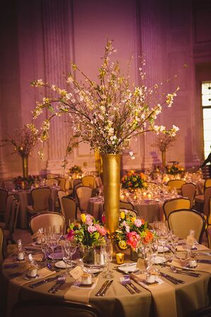 Elaborate Gold, Cherry Blossom Centerpiece