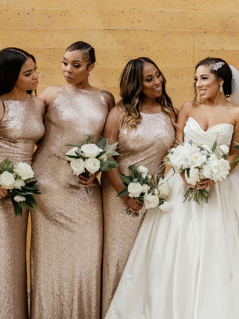 Bridesmaid updos slicked back