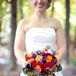 Orange Purple and Red Bridal Bouquet with Roses