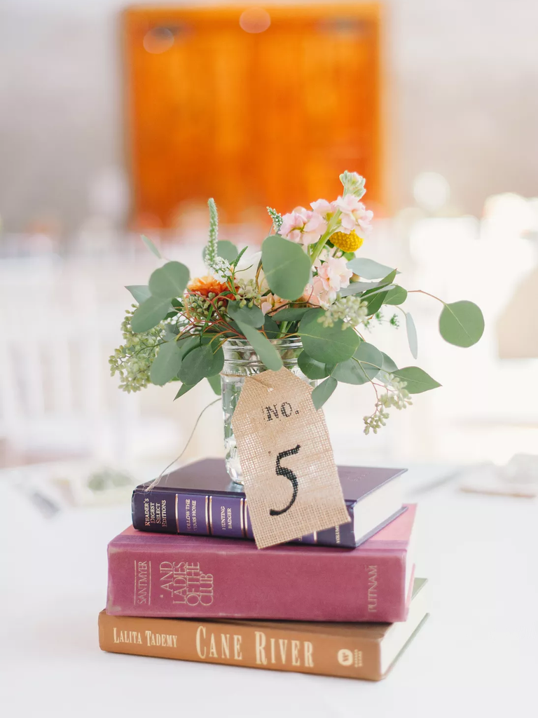 Pretty eucalyptus wedding centerpiece