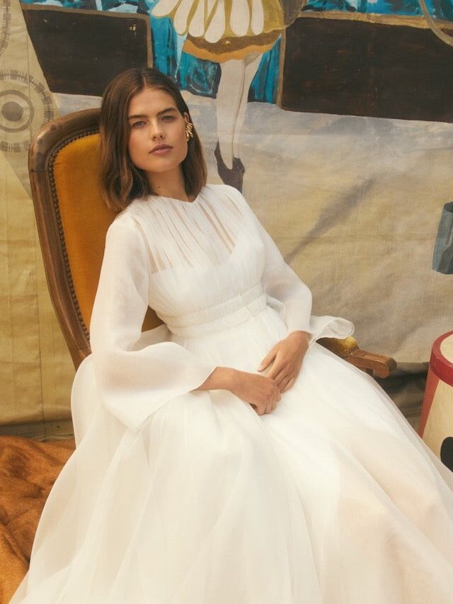 Model wears a dress by French designer Margaux Tardits. 