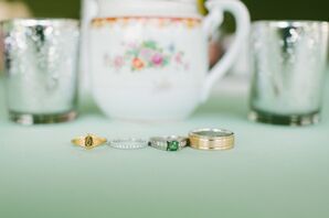 Contemporary Bride and Groom Wedding Bands