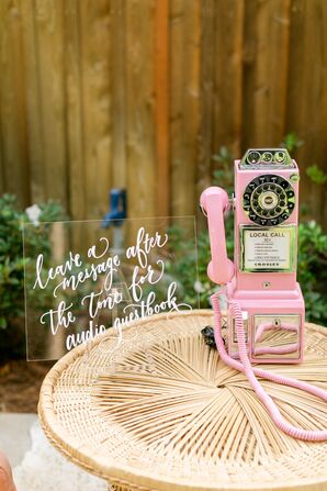 Vintage Telephone Guest Book and Acrylic Calligraphed Sign