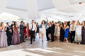 Tented Reception Entrance with Bride and Groom