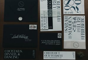 Modern Black and White Typography Invitations