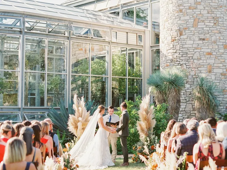 Outdoor ceremony space at Greenhouse at Driftwood wedding venue in Austin, Texas