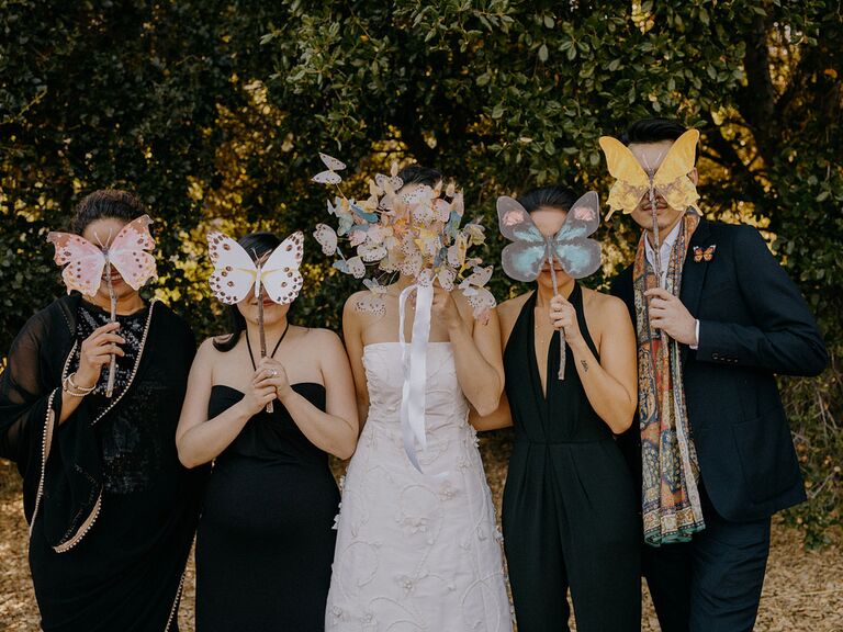 Butterfly wedding masks, entomology wedding ideas