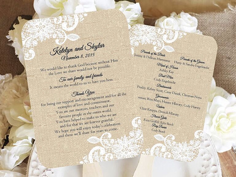 Social Stationery personalized wedding program fans