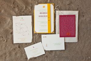 Fuchsia and Yellow Invitations