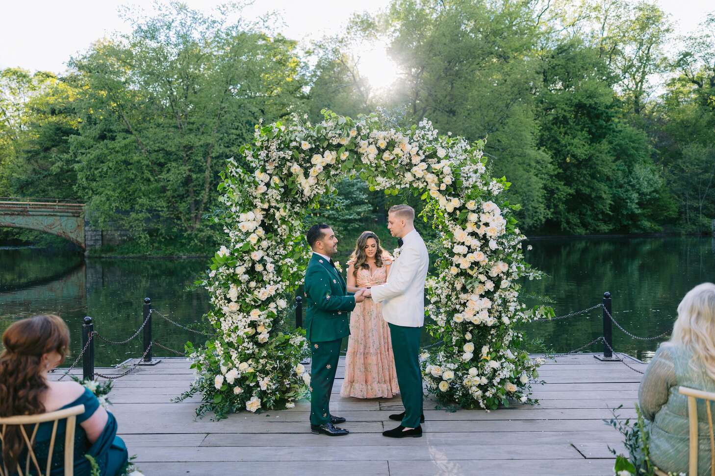 This Couple's Elegantly Emerald Wedding at Prospect Park Boathouse