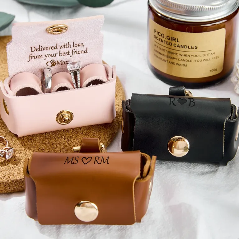 Leather ring bearer box from dog