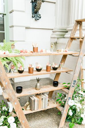 Wood Ladder and Shelves for Charcuterie Display