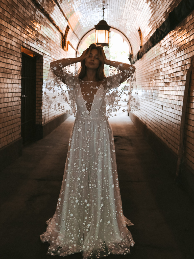 20 Starry Wedding Dresses for an Out-of-This-World Look