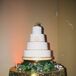 White Wedding Cake With Gold Accents