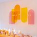 Orange Velvet Linens at Wedding Reception in Palm Springs