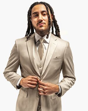 The Modern Groom Tan Suit Brown Tuxedo