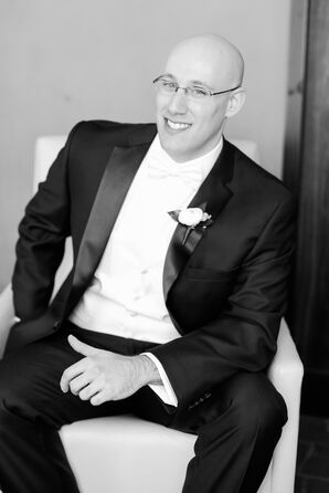 Groom in a Classic Tuxedo with Satin Lapels