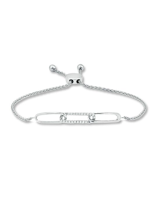 Kay Jewelers Diamond Paperclip Bolo Bracelet Sterling Silver Wedding Bracelets photo - 1