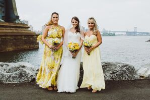 emerald green and black bridesmaid dresses Mismatched Gold Sexy Side Slit Mermaid Soft Satin Long Bridesmaid Dresses  Online