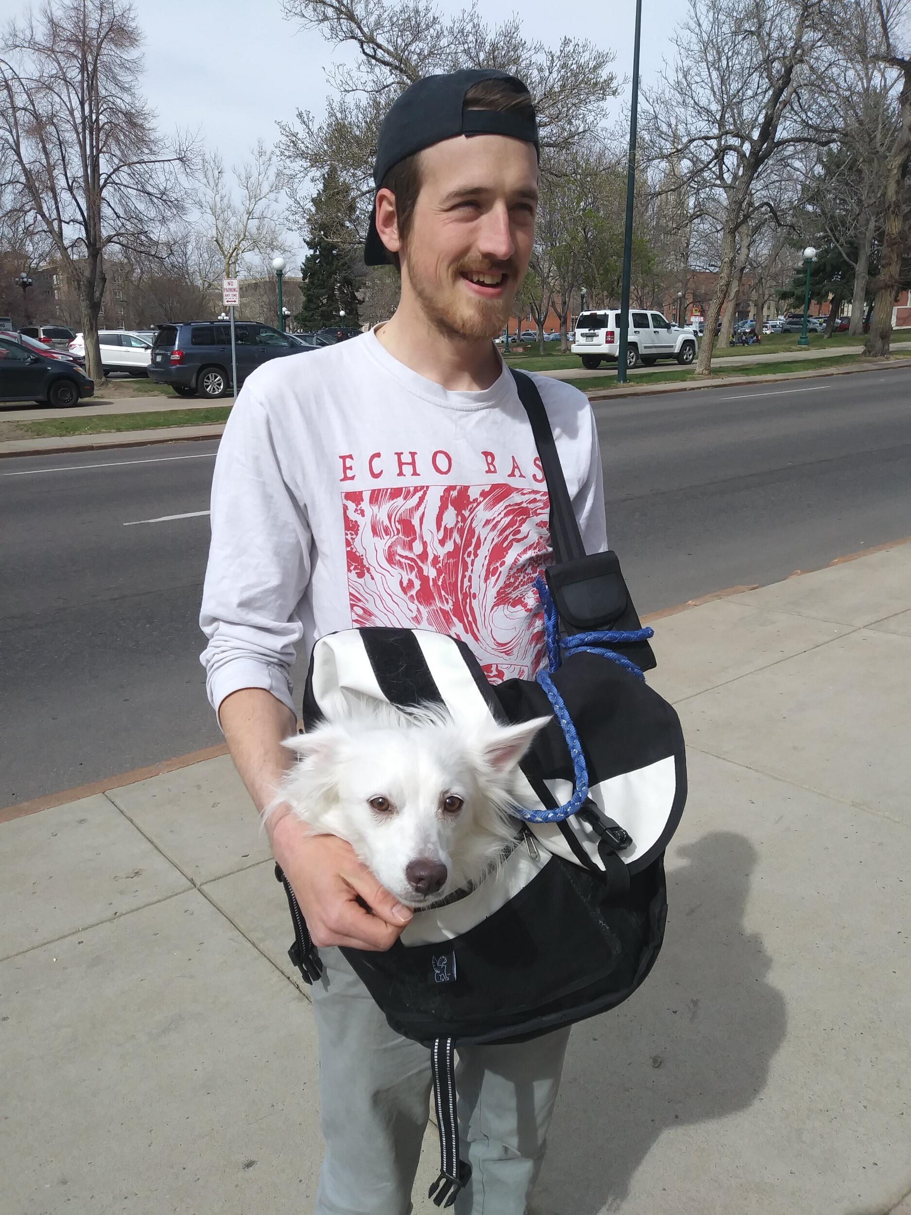 Andrew came downtown with Ghostie to surprise visit me during the universities spring fling.