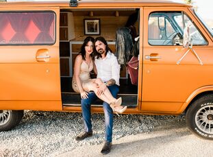 Inspired by a road trip they took together from Los Angeles to Vegas and through Death Valley, Savannah Miller and Zach Kolodziejski planned a mid-cen
